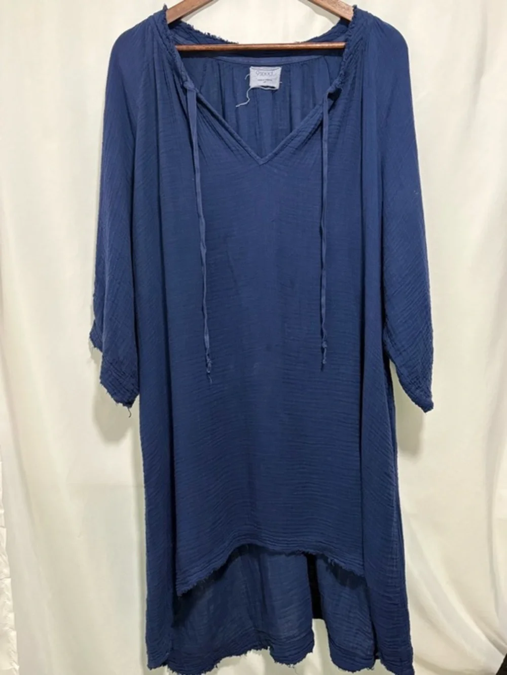 9seed Joshua Tree Caftan Pacific Blue‎ Gauze Dress P/S